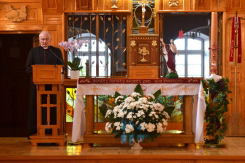 2. Ks. dr Robert Ogrodnik wygłasza prelekcję o bł. Marii Teresie Kowalskiej, Przasnysz, 29.04.2022, fot. E. Łukasiak